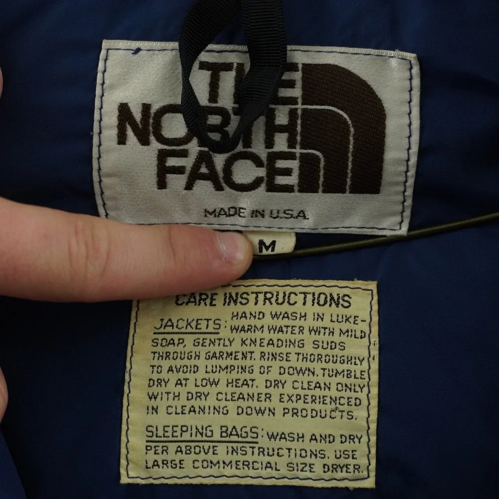 The North Face Down Puffer Parka Mens M Tan Vintage 70s Brown Label Made in USA